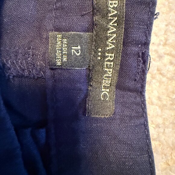 EUC Navy Linen Banana Republic Pants Size 12 - Picture 3 of 3